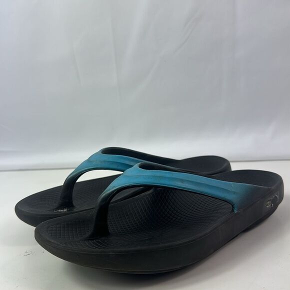Oofos Oolala Luse Black/Blue Women's Sandals - Picture 8 of 15